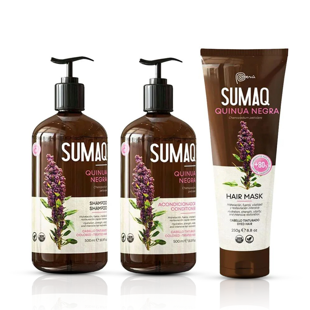 Pack Shampoo + Acondicionador + Máscara Quinua Negra Sumaq