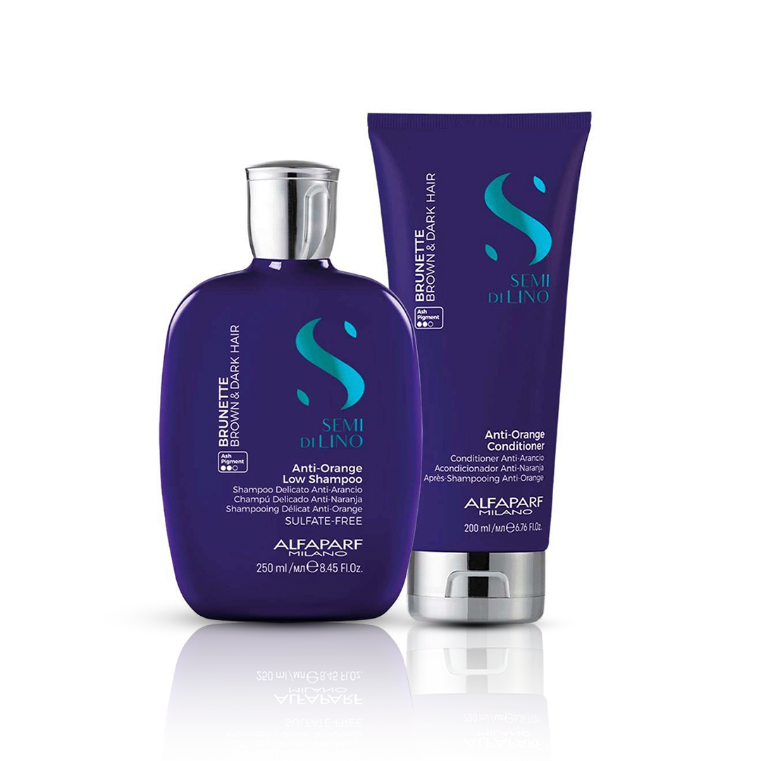 SEMI DI LINO – Pack Brunette Anti Orange Dúo Shampoo + Conditioner Alfaparf