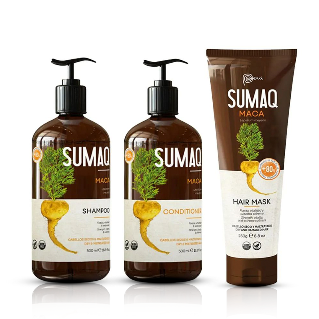 Pack Shampoo + Acondicionador + Máscara de Maca sumaq